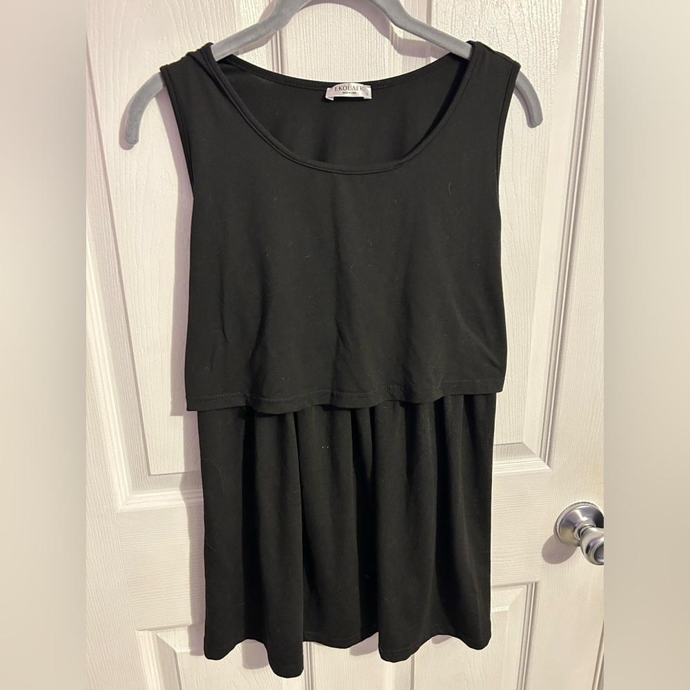 Black nursing tank top
